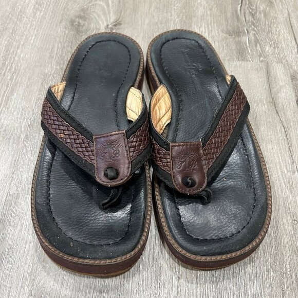 Tommy Bahama Men’s Anchor Away Black Brown Woven Sandals Size 8 - Picture 2 of 6
